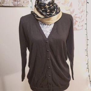 Black button down sweater